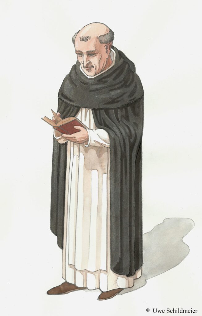 Illustration eines Dominikaner-Mönchs