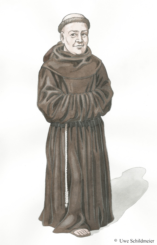 Illustration eines Franziskaner-Mönchs
